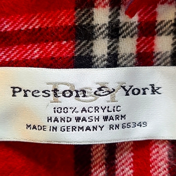 COPY - Preston & York Red, Black & White Plaid Scarf with Fringe on each Side - Picture 8 of 8